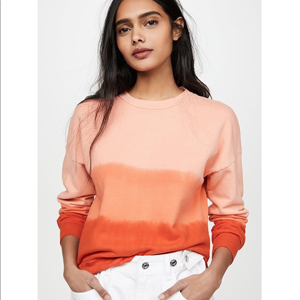 LNA Drop Shoulder Sweatshirt Red Ombré